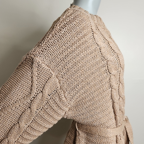 Anthropologie x Amadi "Leah" Neutral Tan Cable-Knit Sweater Dress Size XL - Picture 5 of 14